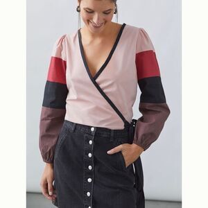 Anthropologie Forever that Girl Colorblocked Wrap Blouse | Size: S | NWT